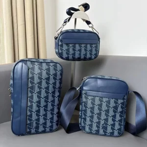 Stock Retro Printed PU Men’s Shoulder Crossbody Bag Casual Fashion Horizontal Trendy Waterproof Ultra Lightweight Winter