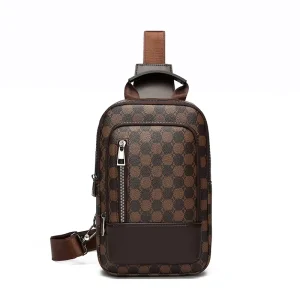 Street-style Men’s PU Chest Pack & Small Backpack Spring Cross-Border Inspired Trendy Shoulder/Crossbody Bag with USB Port