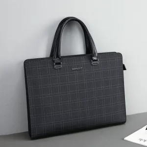 Style Boutique Men’s Bag Business Handbag Fashion Plaid Casual Large-capacity One-shoulder Messenger Briefcase Laptop Bag