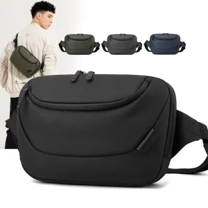 Stylish Casual Men’s Large Capacity Cross body Bag Single Shoulder Waist Bag Waterproof Outdoor Messenger Bag Travel Chest Bags