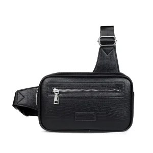Stylish Durable Portable Men’s PU Leather Cross body Bag Single Shoulder Bag Chest Bag Light Weight