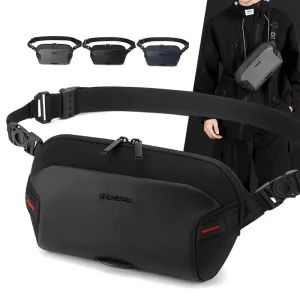 Stylish Men’s Cross body Single Shoulder Waist Bag Trendy Waterproof Outdoor Messenger Bag Portable Travel Chest Bags
