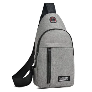 Stylish New Men’s Chest Bag Solid Color Outdoor Casual Fashionable Single-Shoulder Crossbody Bag