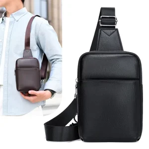 Stylish Sleek PU Men’s Chest Bag Water Repellent Durable Light Easy Carry Cross Body Design Personalized logo