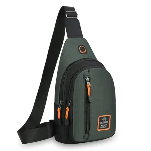 Summer Men’s Lightweight Solid Color Chest Bag Oxford Cloth Street Trend Single Shoulder Crossbody Messenger Bag