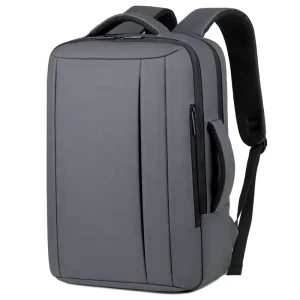 Sympathybag Multi-Functional Business Backpack for Men Waterproof Laptop Briefcase USB Zipper Closure Polyester