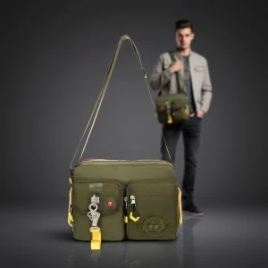 TOUGH Polyester Waterproof Lightweight Durable Men’s Messenger Sling Bag Zipper Closure Letter Pattern Logo High