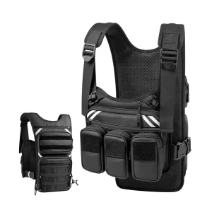 Tactical Chest Bag Men’s Lightweight Breathable Waterproof Polyester Outdoor Vest Bag Travel Casual