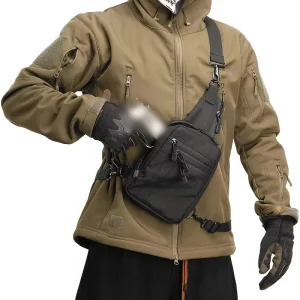 Tactical Chest Bag for Men Concealed Carry Gun Holster with MOLLE Crossbody Strap CCW Chest Pack for EDC & Outdoor