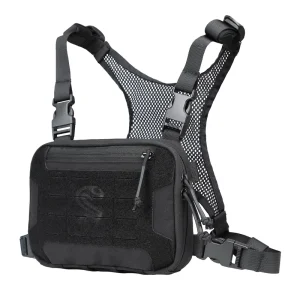 Tactical Chest Rig Bag For Men Chest Pack With Holster Laser Cut EDC Molle Pouch For Workout Running Hunting Outdoor Sports