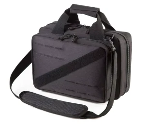 Tactical Double Scoped Handgun Firearm Case Bag Lockable Hunting Shooting Range Bag with Magazine Slots Men’s Messenger Bag