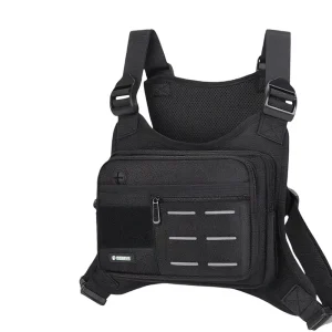 Tactical Functional Personalized Men’s Chest Bag with Zipper Closure Casual Workwear Backpack