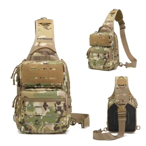 Tactical Laser Cutting Molle Men’s Tactical Single Shoulder Backpack Fashion Style Sling Bag for Men
