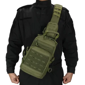 Tactical Men’s EDC Sling Bag with Laser Cut MOLLE & Concealed Carry Shoulder Chest Pack for Range Travel & Outdoor Sports