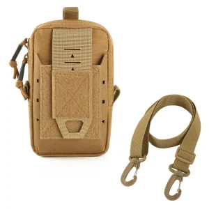 Tactical Molle EDC Pouch Cellphone Holder Eco Friendly Waterproof Nylon Zipper Hasp Closure Waist Belt Bag Outdoor Sports Men’s