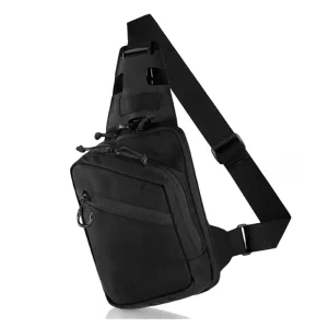 Tactical Nylon Shoulder Bag with Concealed Holster Carry CCW EDC Tools Sling Chest Pack