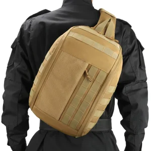 Tactical Sling Bag Men’s Molle Shoulder Crossbody Chest Pack for Full Size Concealed Carry Range Travel Outdoor Sports