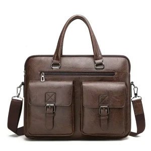 Texture Men’s Bag Large Capacity Handbag New Fashionable Business Briefcase High Quality Pu Leather Men’s Crossbody Bag