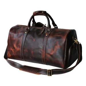 Top Fashion Genuine Leather Reisetasche Weekend Bag Travelling Bags With Zipper Closure Luxury Leather Travel Bag