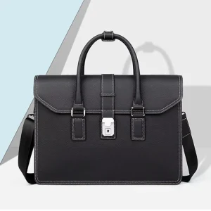 Top Grain Cowhide Soft Bag Business Casual Genuine Leather Men’s Bag Light Luxury Stylish Work Handheld