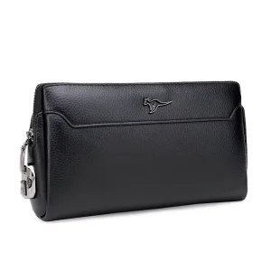Top Quality Fashion Leather Long Purse Business Wallet Black Brown Male Casual Handy Bag Men Clutch Bag With Lock