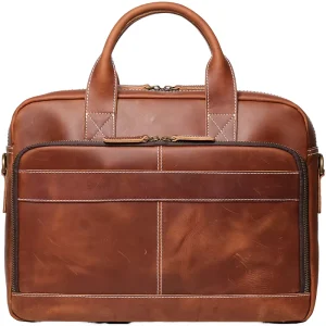 Top Selling Genuine Leather Briefcase Men’s Crossbody Messenger Bag with Laptop Cover Stylish and Durable