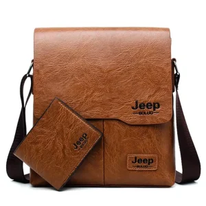 Tourism Leisure Business Fashion PU Leather Men’s Crossbody Bag Multifunctional Portable Waterproof Shoulder Bag