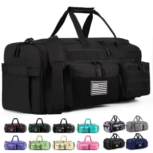 Trailpop Custom Logo Outdoor Waterproof Weekender Sports Exercise 50L Duffel Travel Pack Black Gym Duffle Bag for Man
