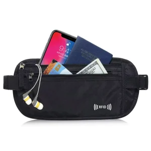 Travel Anti-Theft RFID Nylon Unisex Waist Bag, Passport Holder Organizer, Outdoor Sports Fashion