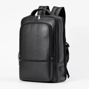 Travel Backpack for Men Leather Laptop Backpack Elite Business Commuting USB Bag