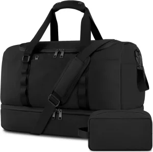 Travel Bag for Men Women Duffle & Gym with Shoe Compartment Weekender Overnight with Toiletry Bag Carry on Bags for Airplane