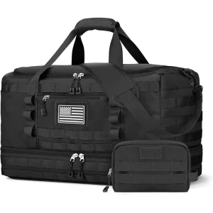 Travel Bag for Men Women Gym Bag Tactical Duffle Bags for Travel Carry on with Toiletry Bag and Shoe Compartment