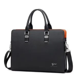 Travel Business PU Leather Sling Messenger Bag Office Bag for Men Shoulder Bag