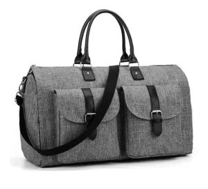Travel Waterproof Leather Foldable Men’s Garment Duffel Bag