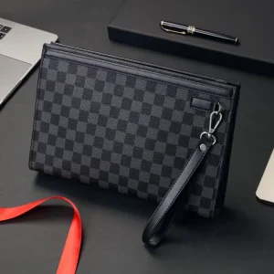 Trend Men’s Fashion Handbag Lightweight Waterproof Mini Clutch Bag with Zipper Closure
