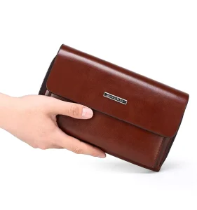 Trend New Men’s Clear PU Clutch Bag Large Capacity Business Casual Fashion Waterproof Lightweight Multi-card Multi-pocket