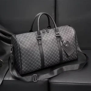 Trend PU Leather Duffle Bag Waterproof Light Weight Gym Bag For Men Travel Weekender Bag