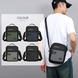 Trending Men’s Large Capacity Casual Crossbody Shoulder Bag Simple Waterproof Wear Resistant Bags for Men