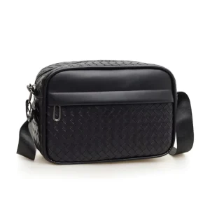 Trending Men’s Luxury Fashion PU Crossbody Shoulder Bag with Waterproof Zipper Closure for Business Casual Use