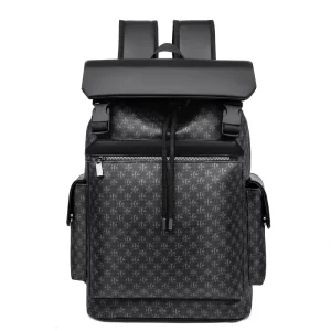 Trendy Brand Men’s Backpack Large Capacity Zipper Closure Waterproof Feature Polyester Lining for Travel School Men’s Laptop Bag