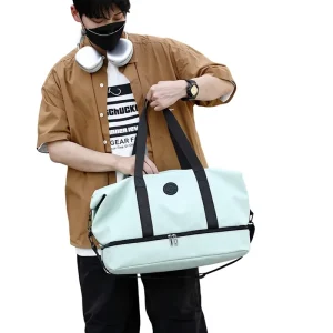 Trendy Casual Large Capacity Zipper Travel Bag Men’s Women’s Short-distance Boarding Portable Storage Dry Wet Separation