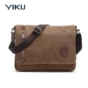 Trendy Custom Business Casual Men’s Sling Bags Portable Canvas Shoulder Crossbody Messenger Bag Polyester Lining All Seasons