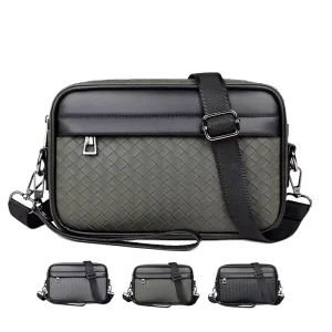 Trendy High End Men’s Crossbody Bag New Style Korean Inspired Plaid Simple Geometric Pattern Shoulder Bag Casual High Fashion