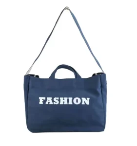 Trendy Ladies’ Canvas Tote Shopping Bags Custom Logo Casual Messenger Shoulder Bag Leather Material for Men