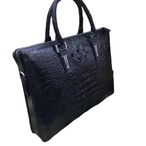 Trendy Luxury Crocodile Leather Briefcase for Men Designer Hand Bag with Real Crocodile Skin Stylish Laptop Bag