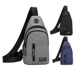 Trendy Men s Oxford Cloth Chest Bag for Sports and Travel Convenient Casual Messenger Bag