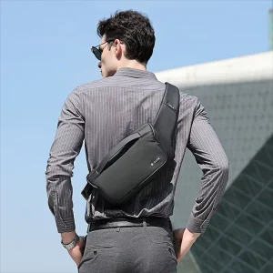 Trendy Men’s Chest Bag Fashionable Waterproof Breathable Ultra-light Crossbody Backpack Commuter Small Capacity Expansion Bag
