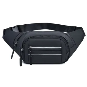 Trendy Men’s PU Crossbody Phone Bag Korean Casual Sports Chest Sling Mini Backpack for Outdoor Travel
