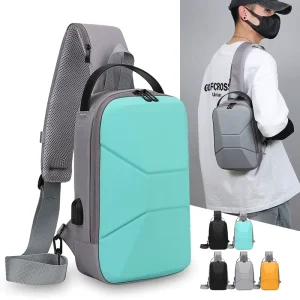 Trendy Sport Custom Men’s Nylon Zipper Chest Crossbody Sling Bag Casual Unique Fashion Tactical Anti Theft