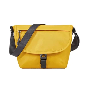 Trendy Yellow Canvas Women’s One Shoulder Crossbody Sports Postman Student Men’s Personality Waist Bag